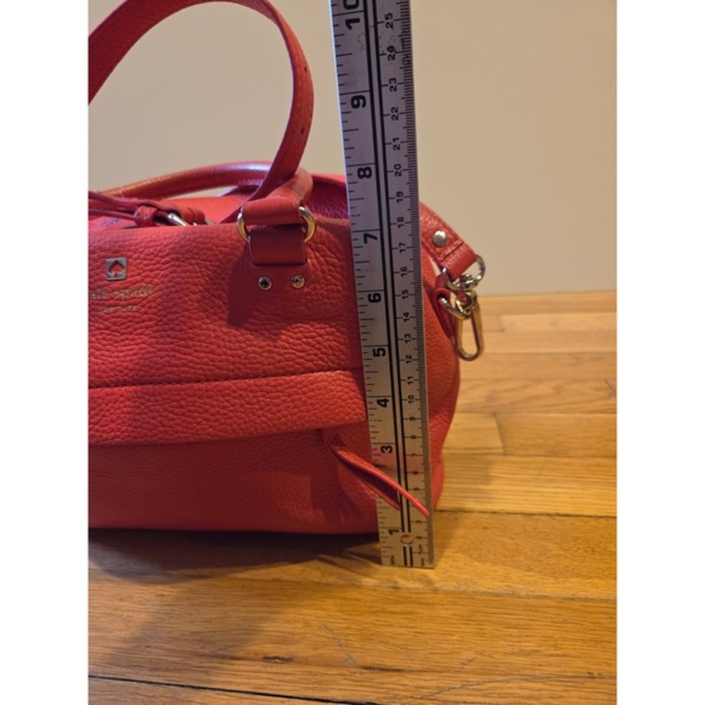 Kate Spade NY Grant Park Hadlen Pebbled Leather Satchel Crossbody Bag Coral Red - Picture 13 of 16